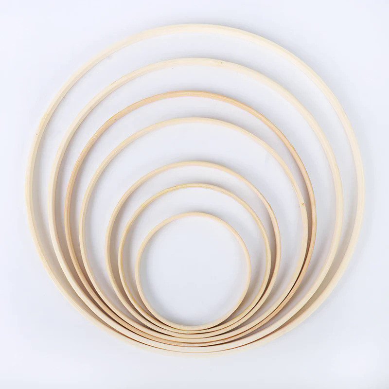 8-50cm Wooden Frame Hoop Circle Embroidery Hoop Tool Bamboo Circle For Cross Stitch Hand DIY Art Cra