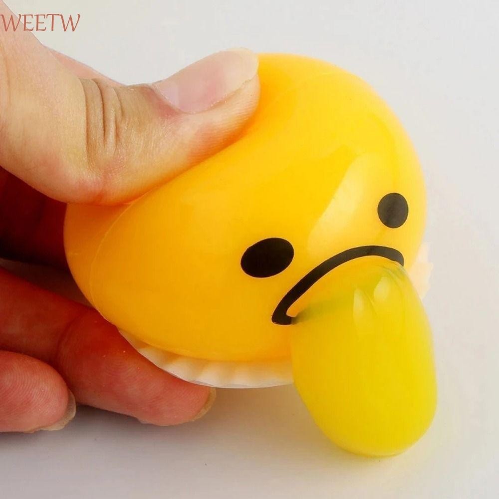 Weekw Vomiting ของเล่นหยิกไข่แดง, ของเหลว Tricky Vomiting ไข่แดงของเล่น, Creative Puking Super Soft Non Stick Vomiting ไข่แดง 3D Sensory ของเล่นพนักงานออฟฟิศ