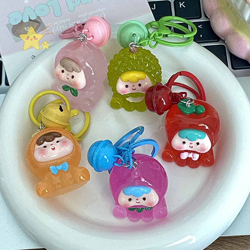 [JBTH] 1pc น่ารัก 3D Luminous ผลไม้ Cub Bell พวงกุญแจสร้างสรรค์ Y2K ผลไม้หวานจี้สําหรับสาว DIY ตกแต่งของขวัญ [JB]