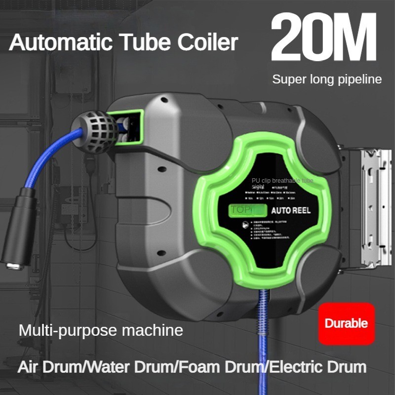 อัตโนมัติหดท่อท่อรีลติดผนังกลองอากาศหลอดอุปกรณ์คดเคี้ยวซ่อมรถยนต์และเครื่องมือความงาม