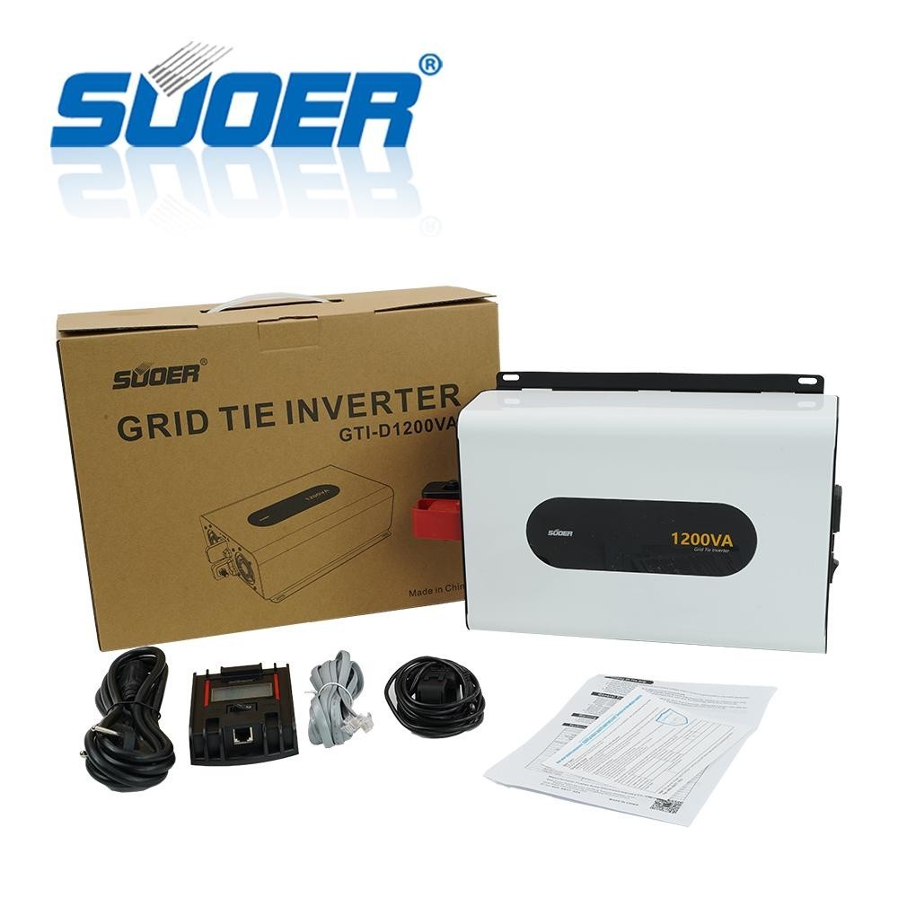 Suoer 1200W 30V-45V Load Grid Inverter พร้อมจอแสดงผล, GTI-D1200VA