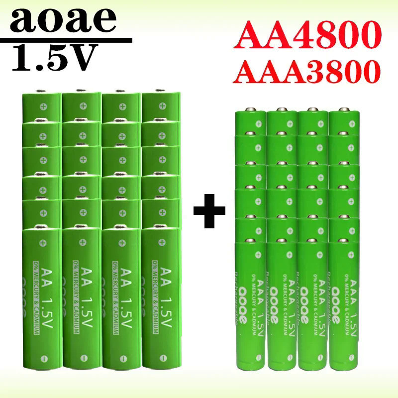 AA+AAA rechargeable AA 1.5V 4800mAh/1.5V AAA 3800mah alkaline battery flashlight toy watch MP3 playe