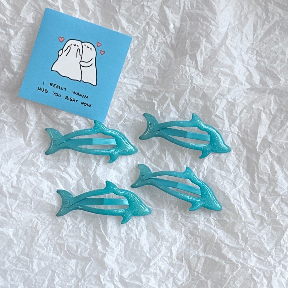 สาวน่ารัก Hollow-out Dolphin BB คลิปเรขาคณิต Hairpin