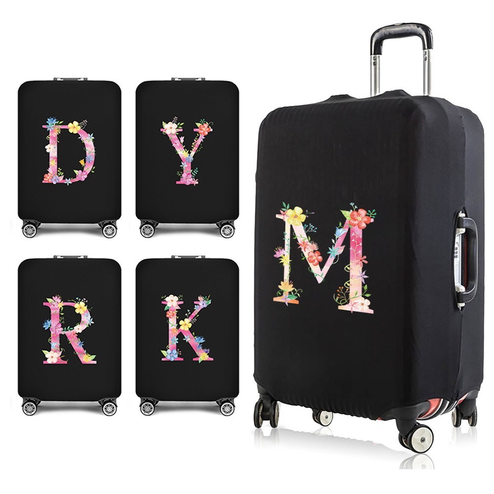 ผ้าคลุมกระเป๋าเดินทาง สีพื้น ยืด Luggage Cover  ผ้าหนาอย่างดี ผ้าคลุมกระเป๋าเดินทาง pink letter ซีรีส์ ในสต็อก