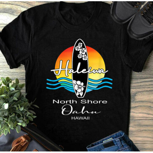 Haleiwa North Shore Oahu Hawaii Surfer Paradise เสื้อยืดของที่ระลึก