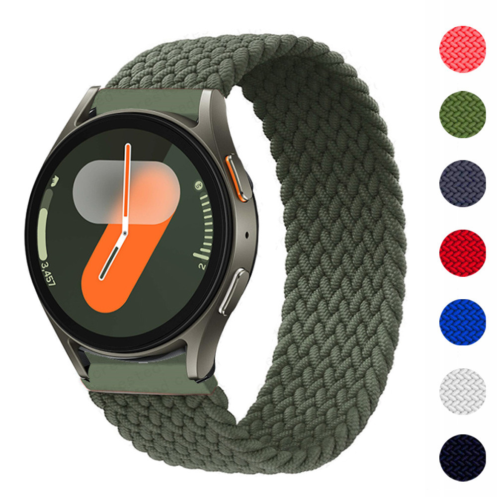 ถักห่วงเดี่ยวสําหรับ Samsung Galaxy Watch 7 สาย 44 มม.40 มม.Correa สร้อยข้อมือ Galaxy Watch 4 6 คลาสสิก 5 pro band 43 มม.47 มม.45 มม.