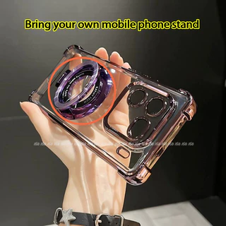 iQOO Z11X Z9 Z9X Z10 15 15R 13 12 Neo 10 5G เคส iQOO Z9 Turbo ใสวุ้นกันกระแทกเคสพร้อมตัวป้องกันเลนส์กล้องที่ยึดแม่เหล็กสําหรับโทรศัพท์มือถือ เคสโทรศัพท์ไฟฟ้าหรูหราโปร่งใส