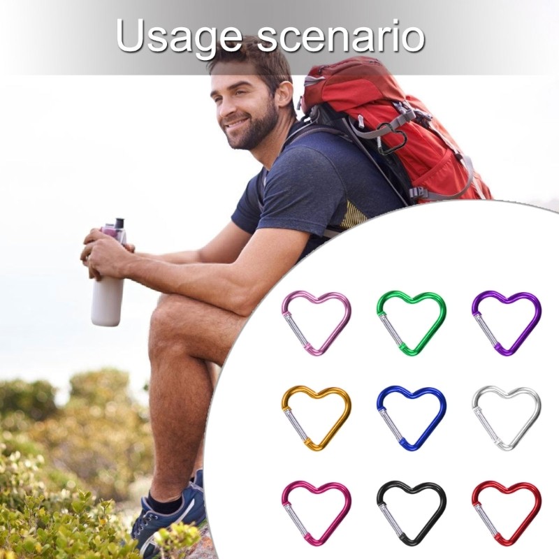 Kiss 9 แพ็คอลูมิเนียมอัลลอยด์ Carabiner อุปกรณ์ปีนเขา Carabiner เดินป่า Travel Carabiner สําหรับกิจก