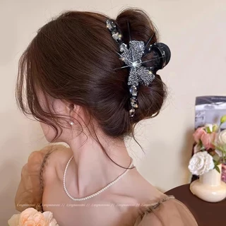 โบว์ขนาดใหญ่สำหรับผู้หญิง หนีบผมแบบเรียบง่าย