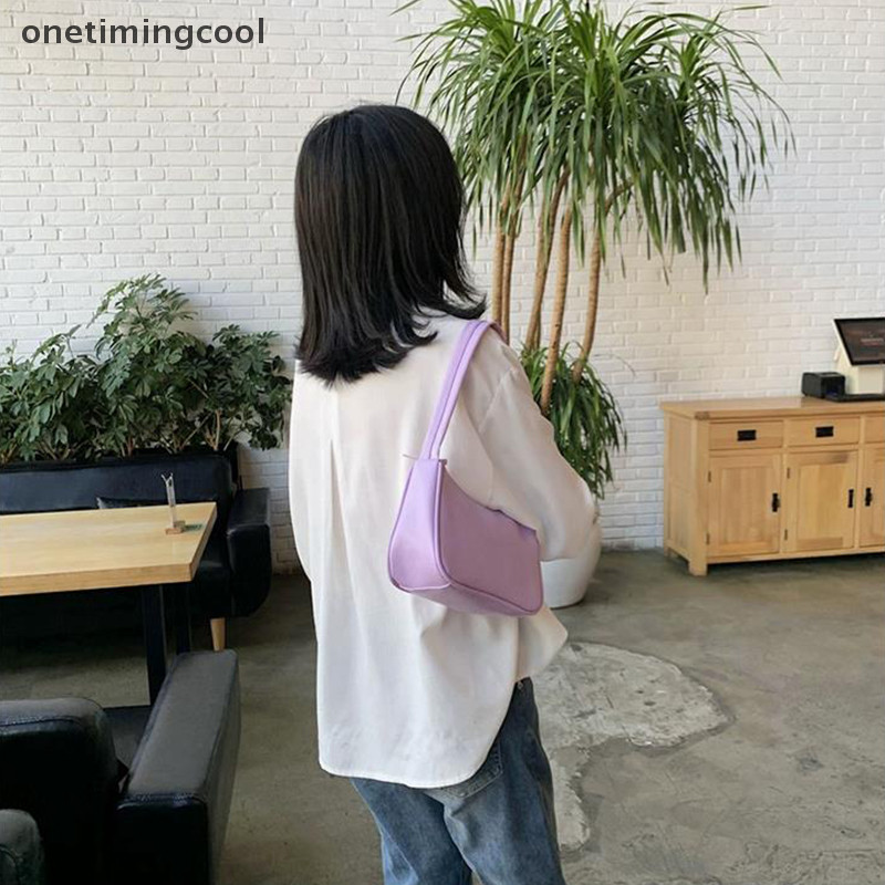 Onetimingcool แฟชั่น PU หนัง Crossbody กระเป๋าผู้หญิง Underarm Bag Trend กระเป๋าถือสาวกระเป๋าสะพายขน