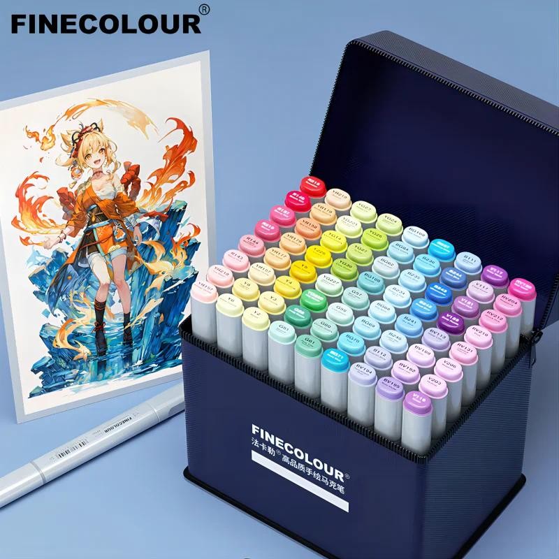 Ef100 ปากกามาร์กเกอร์สีแอลกอฮอล์ Art Markers ชุด Double Head Manga Sketch Drawing Supplies FINECOLOUR