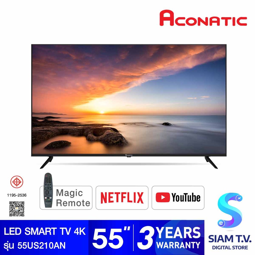 ACONATIC LED Smart TV 4K รุ่น 55US210AN WebOS Hub สมาร์ททีวี ขนาด 55 นิ้ว Magic Remote โดย สยามทีวี by Siam T.V.