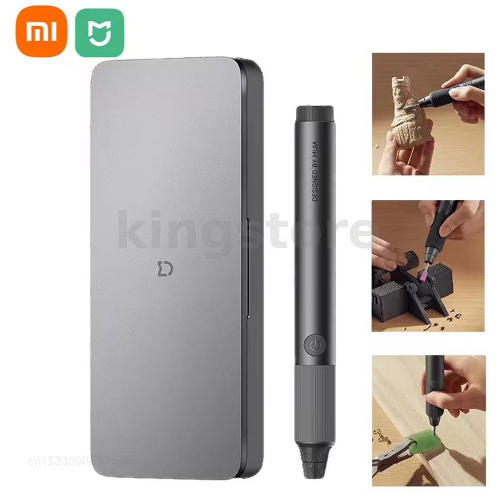 Xiaomi Mijia ชุดปากกาแกะสลักไฟฟ้าสว่านขนาดเล็กความเร็วตัวแปร 800mAh แบตเตอรี่ Type-C ชาร์จ 16 หัวบดเ