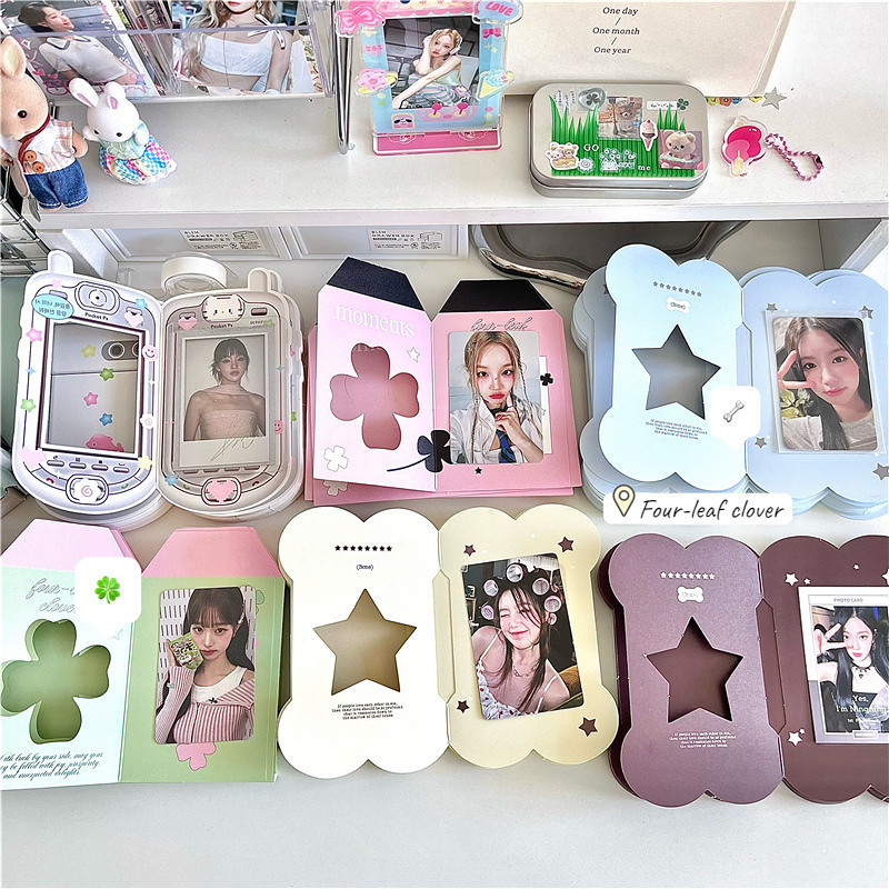 6 ชิ้น/เซ็ต Four-leaf Clover Lucky การ์ดอวยพร DIY Letter Photocard ของขวัญบรรจุวัสดุตกแต่ง