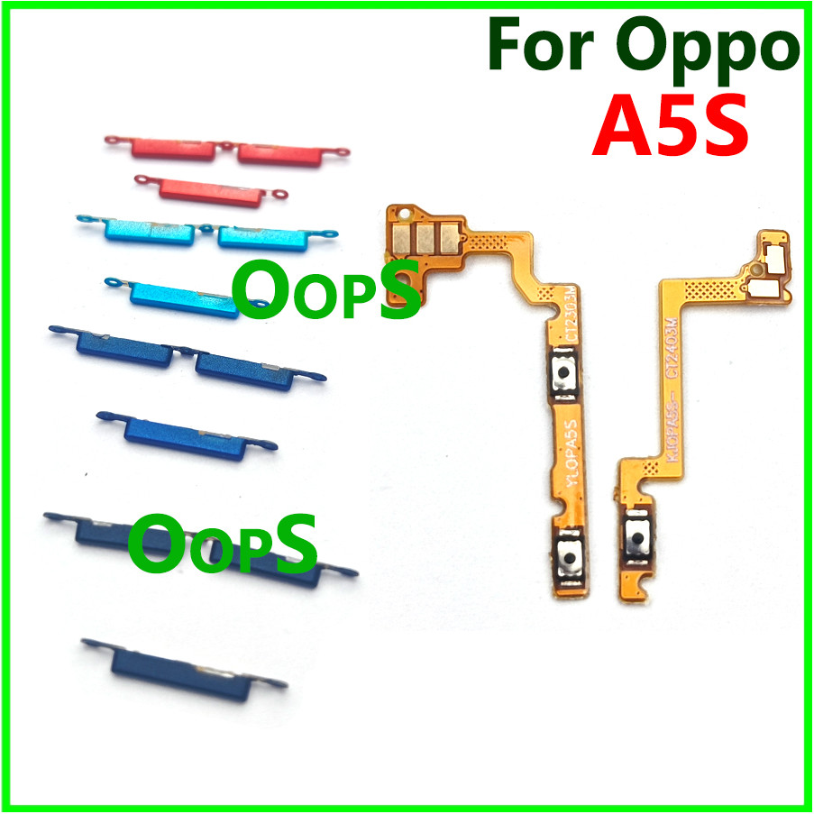 Power Volume On Off ปุ่ม flex สําหรับ oppo A5S Switch Out ปุ่มด้านข้างสายริบบิ้น