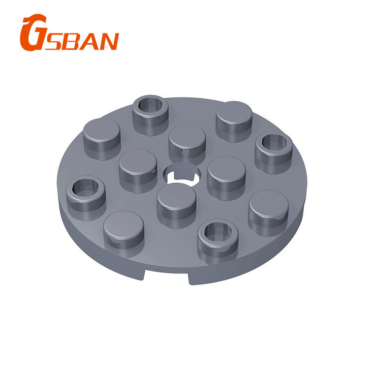 Gsban 60474 อิฐ 10 ชิ้นแผ่นรอบ 4x4 พร้อมอนุภาคหลุมอาคารบล็อกอุปกรณ์เสริม MOC DIY ของเล่น