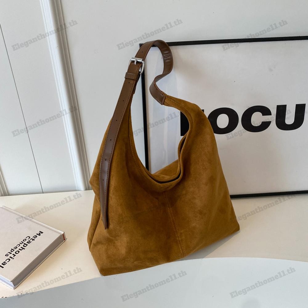 ผู้หญิงหนังนิ่มกระเป๋าสะพายสไตล์กระเป๋าสะพายข้าง Chic Hobo Bag Daily Commuting Bag