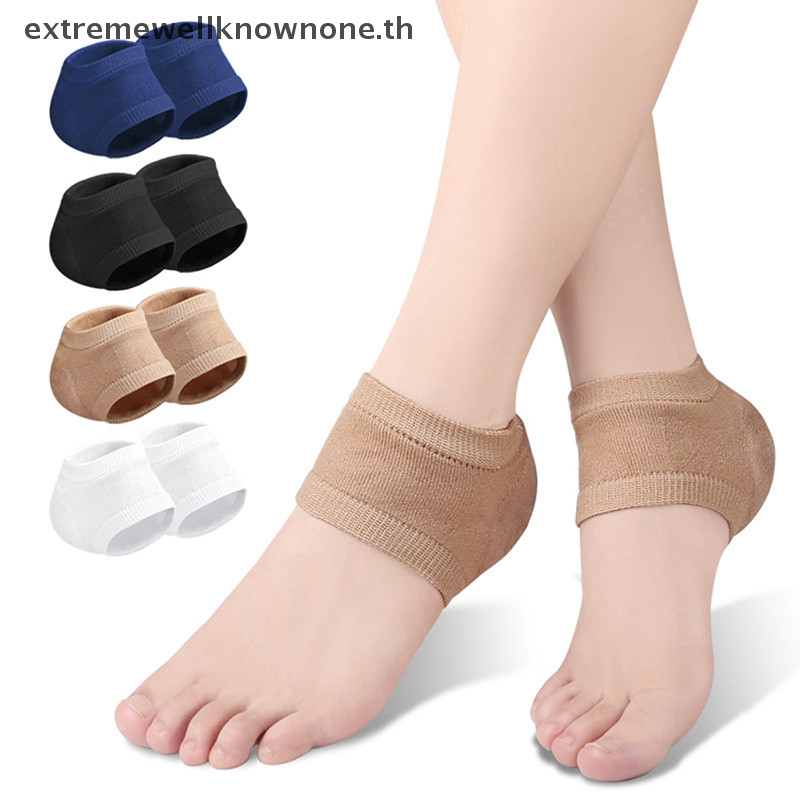 Ewth เจลซิลิโคนป้องกันส้นเท้าแขนส้นแผ่นส้นถ้วย Plantar Fasciitis สนับสนุนฟุต Care Skin Repair Cushion ถุงเท้าครึ่งหลา EWTH