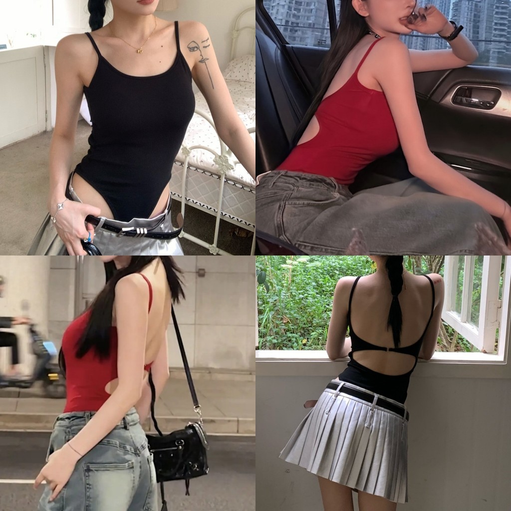 💜Bonnie💜สายเดี่ยว บอดี้สูท เปิดหลัง สลิม เสื้อไปทะเล สไตล์เกาหลี ชุดเซ็กซี่ ผ้านิ่ม ใส่สบาย ส่งไวจากไทย#FY2634-1