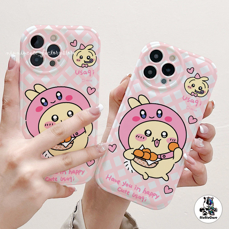 เคสไอโฟนสวยๆ ซิลิโคนนุ่ม สําหรับ iPhone 7 8 11 12 13 14 Pro Max X XR XS Max 8 Plus เคสโทรศัพท์ Cartoon Chiikawa Pattern