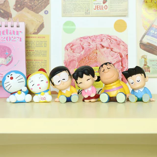6 ชิ้น Doraemon Action Figure Noramyaako Big G Nobita Nobi Shizuka Minamoto Honekawa Suneo ตุ๊กตาตกแต่งรถ