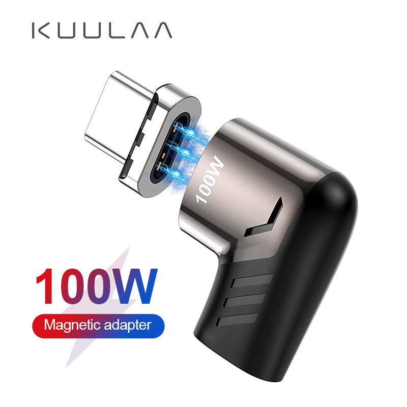 KUULAA สําหรับ Mackbook Pro Huawei USB-C Type-C ชายแม่เหล็กเชื่อมต่อ USB C อะแดปเตอร์ 100W USB อะแดป