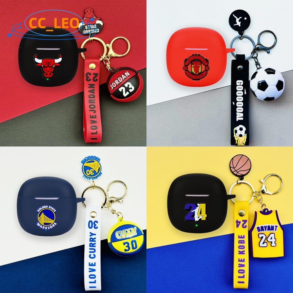 For Redmi Buds 6 Lite Case Cartoon Basketball Football Keychain Redmi Buds 6 Lite Silicone Soft Case