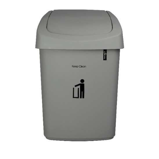 GlobalHouse DKW ถังขยะฝาสวิง 25 ลิตร 28x34.3x51ซม. รุ่น HH-207P สีเทาอ่อน สินค้าของแท้คุณภาพดี