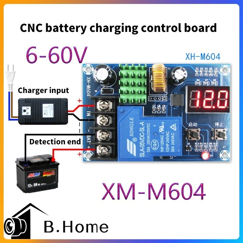 （ใหม่นำเข้า）XH-M604 โมดูลควบคุมการชาร์จแบตเตอรี่ 6-60V แบตเตอรี่ขนาด 12V 24V 48V XH-M604 โมดูลชาร์จแบตเตอรี่Switch 6-60V