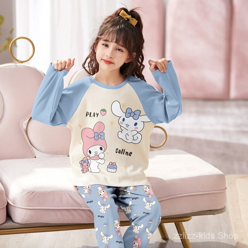 เสื้อผ้าใส่ในบ้านสำหรับฤดูใบไม้ร่วงและฤดูหนาวสำหรับเด็กแขนยาวน่ารักการ์ตูนสำหรับเด็ก