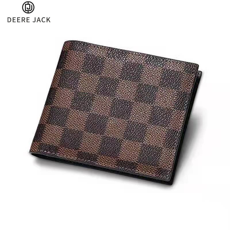 Deere Jack Mens Rhombus หนังนุ่มธุรกิจกระเป๋าเงินเหรียญ