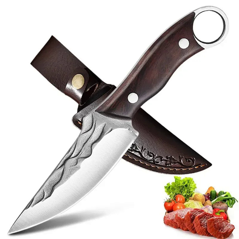 Handmade Stainless Steel Kitchen Knife Boning Knife Fruit Paring Utility Chef Slicing Bread Knife Ki