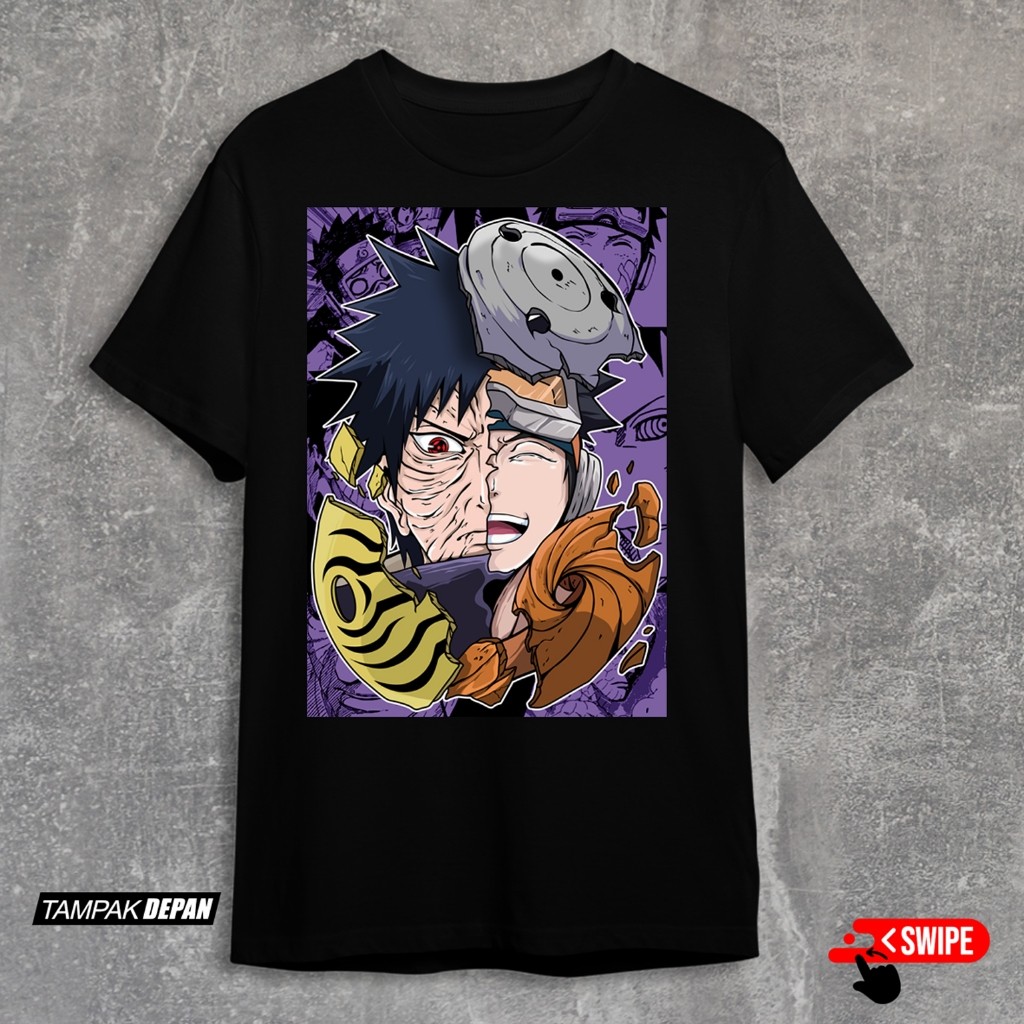 เสื้อยืดอนิเมะ Uchiha Obito Naruto Obito Ucihaa Anime Distro เสื้อยืด