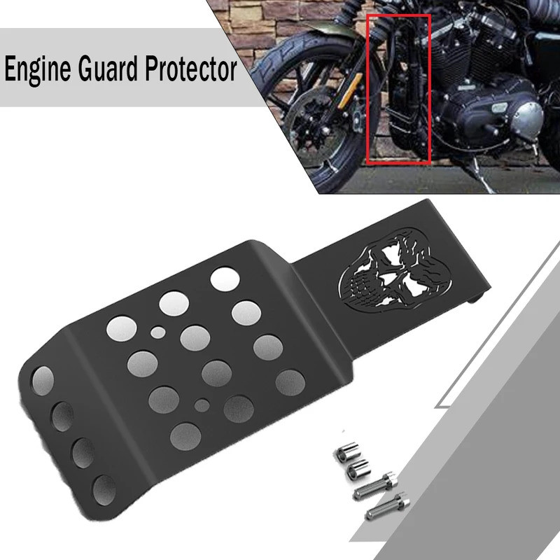 สําหรับ Sportster Iron XL 883 1200 48 72 รถจักรยานยนต์ด้านหน้าเครื่องยนต์ Guard Protector Lower Chin