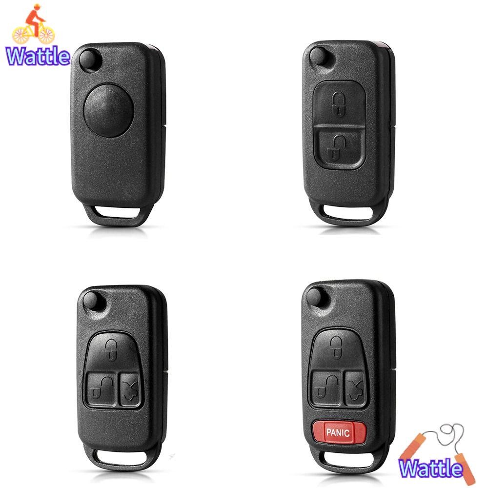 Wattle กุญแจรีโมท, พับ HU39 HU64 ฝาครอบกุญแจรถ, ทนทาน 1/2/3/4 ปุ่ม Flip Key Shell สําหรับ Benz B200 