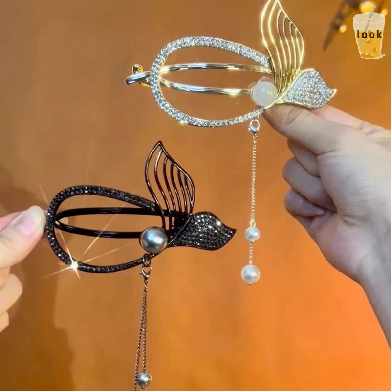 [LO] เกาหลีโลหะ Rhinestone คลิปผม Hairpin หางม้าหวานแฟชั่นคลิป Barrettes Hairgrips Headwear ผู้หญิงอุปกรณ์เสริมผม TH
