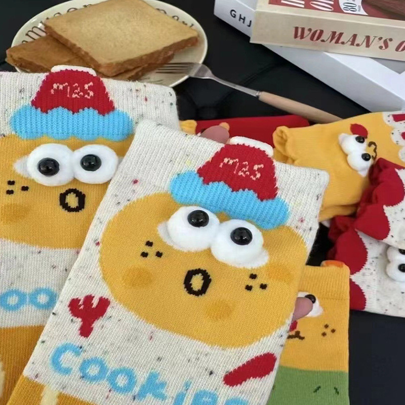 Ladies tube sock cartoon pattern cotton socks
