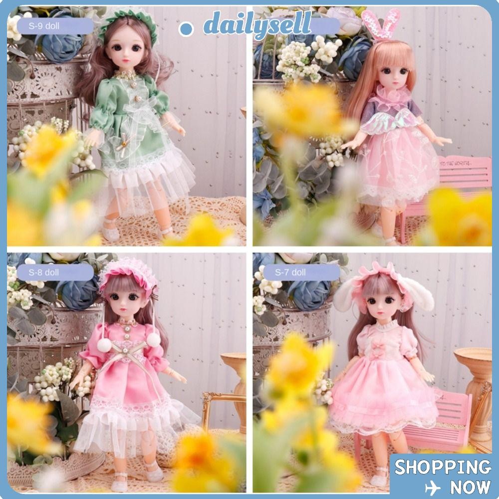 เดลี่ เต็มชุด1/6 บีเจดี ตุ๊กตา, ทําเอง 23ที่สามารถเคลื่อนย้ายร่วม30เซนติเมตร23ที่สามารถเคลื่อนย้ายร่วมตุ๊กตา,ตลกสีน้ําตาลตากับเสื้อผ้าสาวของเล่นของขวัญสา