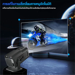 เครื่องฉายภาพระยะสั้น mini projector 4K โปรเจคเตอร์มินิต่อกับมือถือ WiFi และ Bluetooth โปรเจ็กเตอร์พกพาแบบขาตั้งปรับได้ 180° Android 11.0