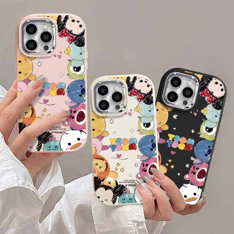 สนุก Graffiti สตรอเบอร์รี่หมี Q Edition เคสโทรศัพท์สําหรับ IPhone 16 11 12 13 14 15 Pro MAX Plus 11P
