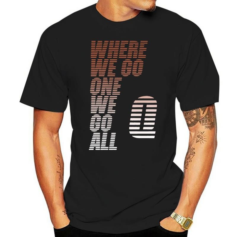 Where We Go One We Go All Qanon Men Black Tees เสื้อเสื้อผ้าแฟชั่นมาใหม่เรียบง่าย