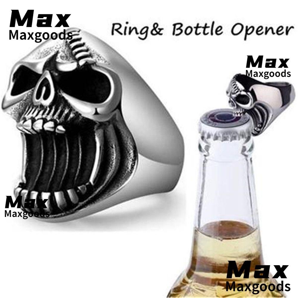Maxg ที่เปิดขวดเบียร์แหวน Gothic Retro เครื่องประดับอุปกรณ์เสริม Party เครื่องประดับของขวัญ Punk สําหรับชาย