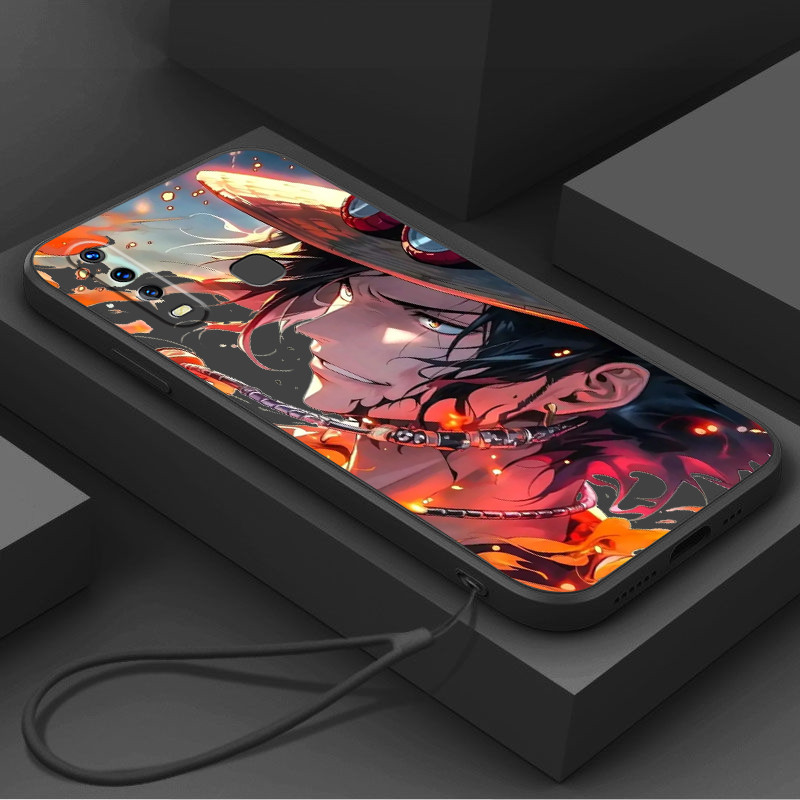 ปลอก VIVO Y17 Y3 Y15 Y12 Y11 2019 Y19 เคสโทรศัพท์พร้อมเชือกเส้นเล็กการ์ตูนอะนิเมะ ONE PIECE ความงามซิลิโคน TPU Soft Shell ดีไซน์ใหม่กันกระแทก CASE