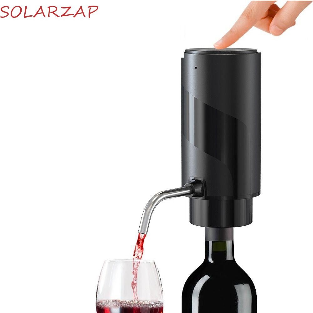 Solarzap เครื่องเติมอากาศไวน์ไฟฟ้า, One-touch เครื่องจ่ายไวน์ไฟฟ้าอัจฉริยะ, ชาร์จ USB อัตโนมัติ Fast Aeration Spout เทขวดเหล้าไวน์ครัว