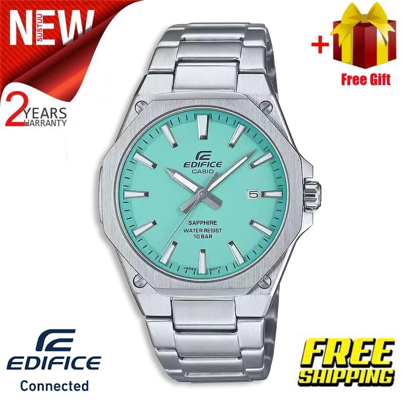 EDIFICE EFR-S108D-3A นาฬิกาผู้ชายกันน้ําสแตนเลสธุรกิจนาฬิกาหรูหรานาฬิกาควอตซ์ V138