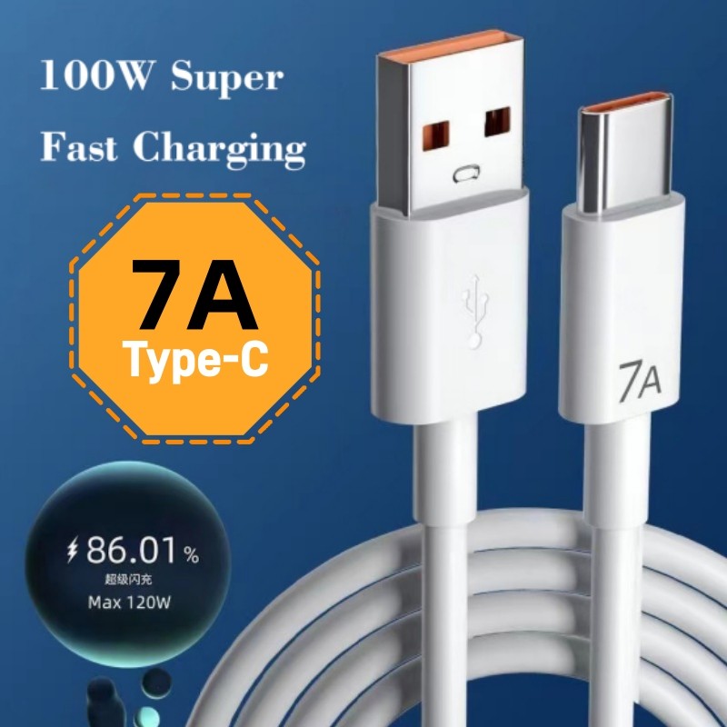 สายชาร์จเร็ว สายชาร์จ100w 7A Type-C ชาร์จเร็ว สายชาร์จแท้7A Super Fast Charging Cable