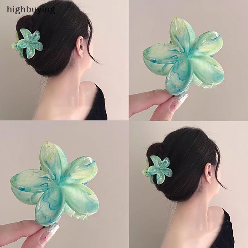 [ซื้อสูง] Gradient ไข่ดอกไม้กรงเล็บคลิปผู้หญิงสาวหวานอะคริลิค Hairpins ฤดูร้อนชายหาดฮาวาย Headwear อุปกรณ์เสริมผมฤดูร้อนใหม่สต็อก