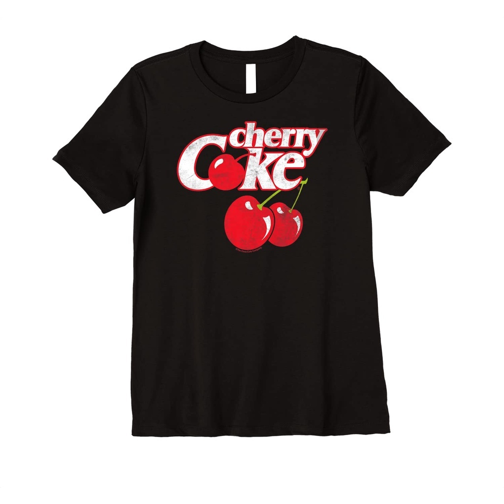 🔥  โคล่า Coca-Cola Cherry Coke Logo Premium T-Shirt Tee ผู้ชาย เสื้อยืด เกรดพรีเมี่ยม ใส่สบาย ใส่ได้