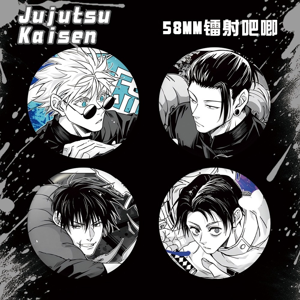 Jujutsu Kaisen Itadori Yuji Gojo Toge อะนิเมะมังงะ Tinplate ป้ายโลหะ Pin อะนิเมะอุปกรณ์ต่อพ่วงของขวัญสะสม