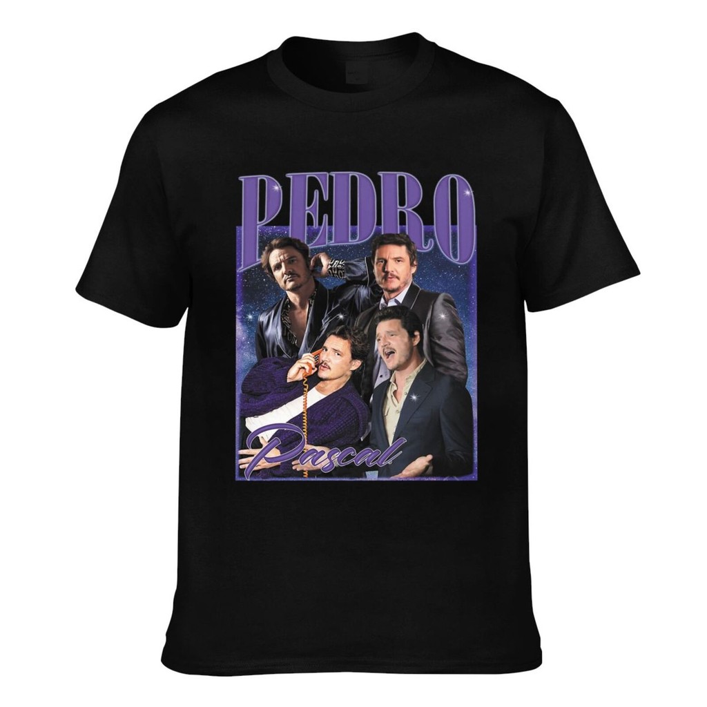 เสื้อยืดลําลองผู้ชาย Pedro Pascal คุณภาพดีผ้าฝ้ายแท้